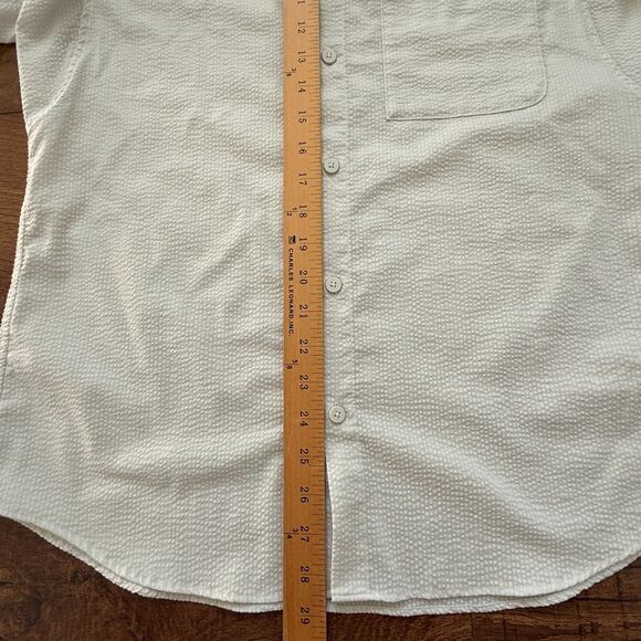 Lululemon Shirt Mens Medium Textured Grid Pocket Casual New Venture Short Sleeve - Picture 8 of 13